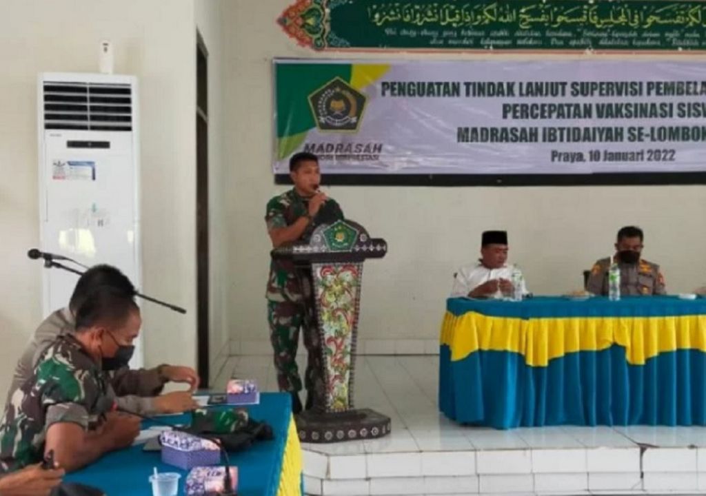 Kodim 1620/Lombok Tengah Dorong Percepatan Vaksinasi di Madrasah - GenPI.co NTB