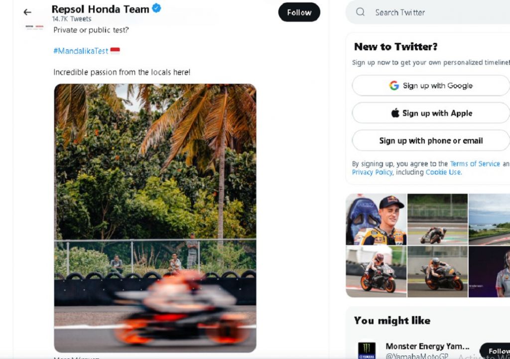 Tim Repsol Honda MotoGP Unggah Foto Warga Nonton Pakai Sarung - GenPI.co NTB