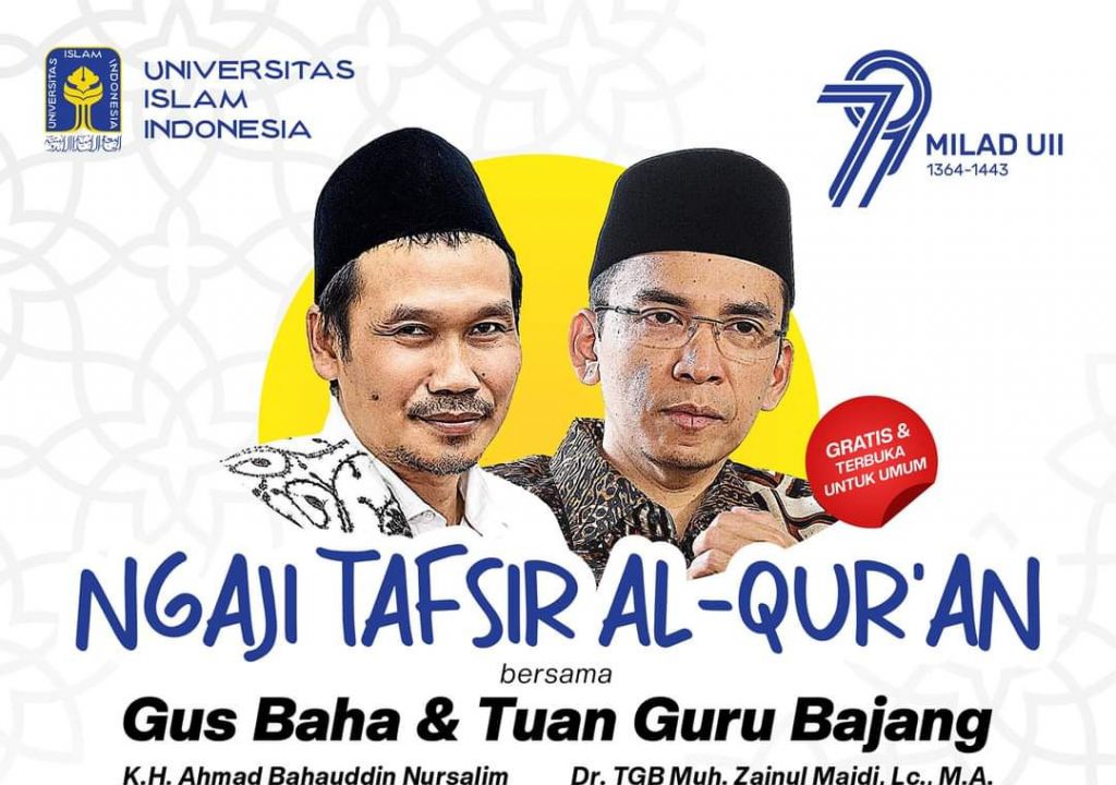 Gus Baha dan TGB Ngaji Tafsir Bareng di UII Yogyakarta - GenPI.co NTB