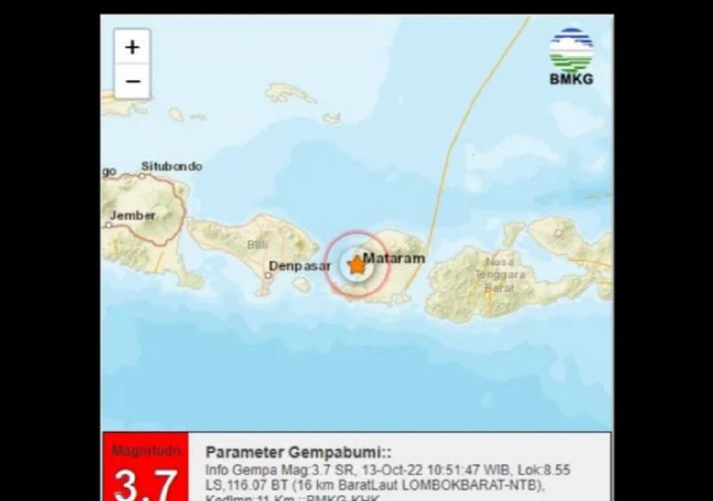 Gempa Bumi Magnitudo 3,7 Guncang Mataram - GenPI.co NTB