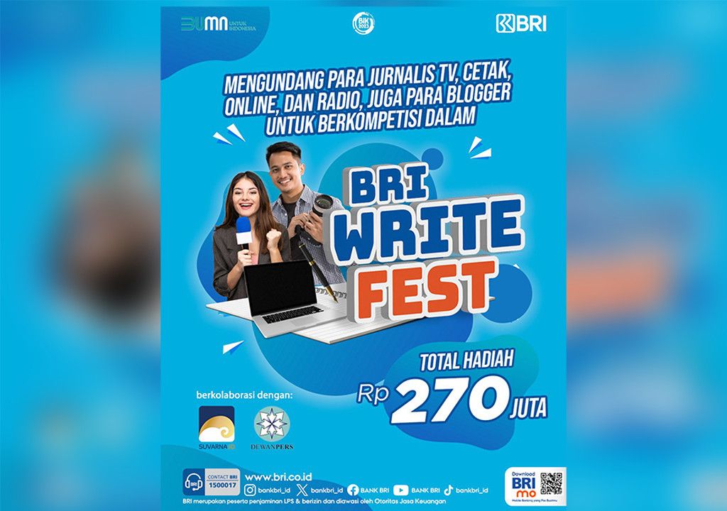 BRI Write Fest Berhadiah Ratusan Juta, Simak Informasi Lengkapnya! - GenPI.co NTB
