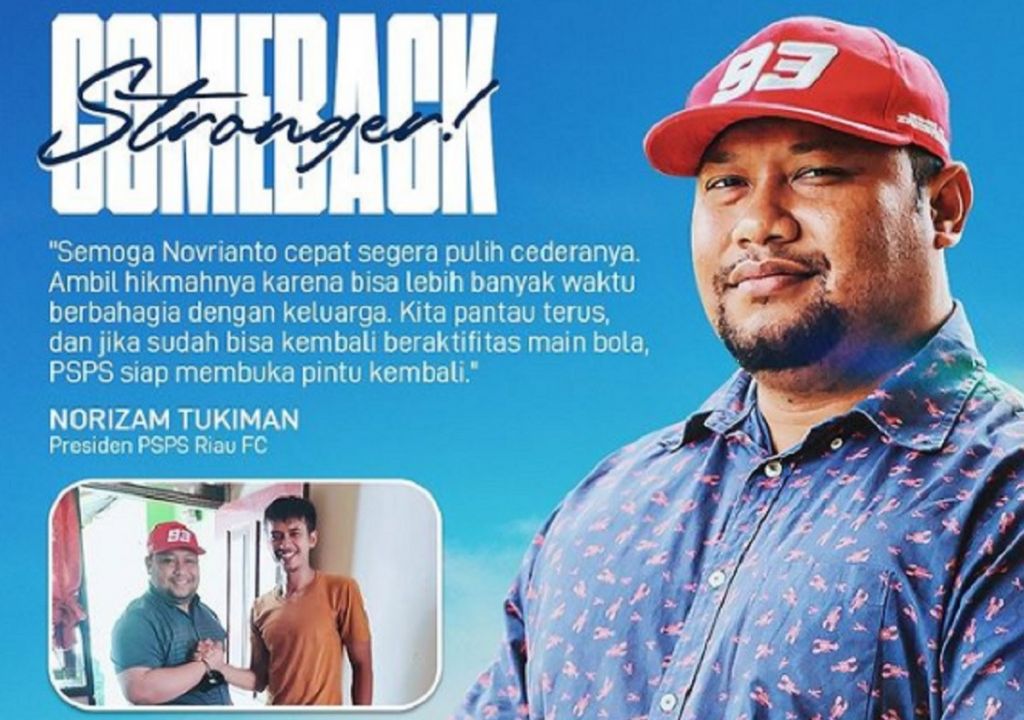 Presiden Klub Jenguk Novrianto, Pemain Bek PSPS Riau - GenPI.co RIAU