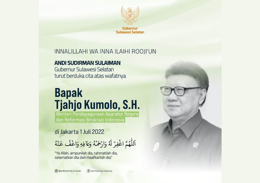 Menteri Tjahjo Kumolo Wafat, Gubernur Andi Berdoa dari Tanah Suci - GenPI.co SULSEL