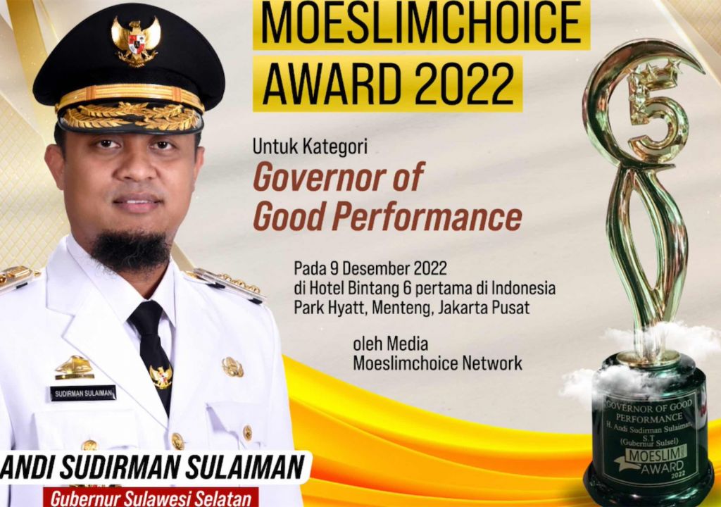 Gubernur Sulsel Terima Anugerah Moeslimchoice Award 2022 - GenPI.co SULSEL