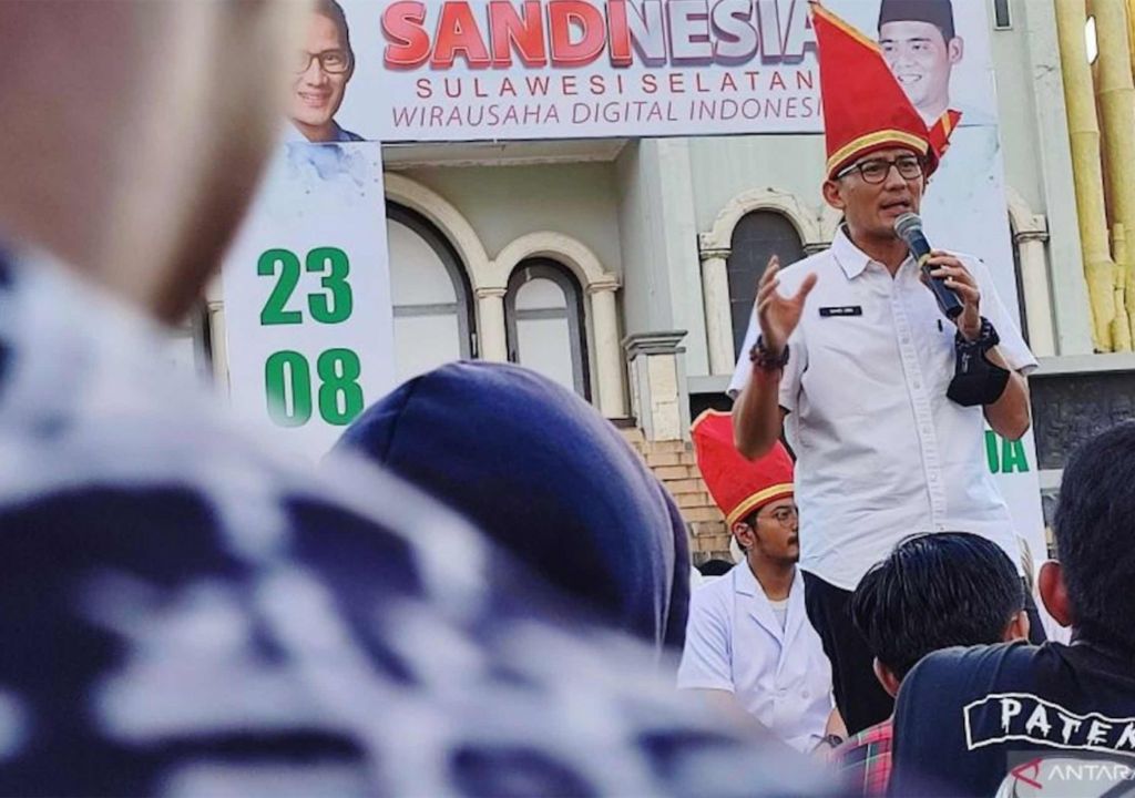 Sandiaga Uno di Makassar Respons Wacana Duet Ganjar-Anies, Keren Banget - GenPI.co SULSEL