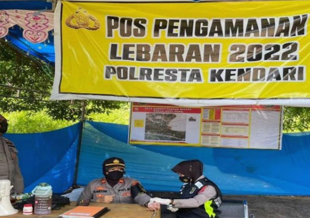 Polisi Bangun Pos Pengamanan Lebaran, Bikin Nyaman Wisatawan - GenPI.co SULTRA