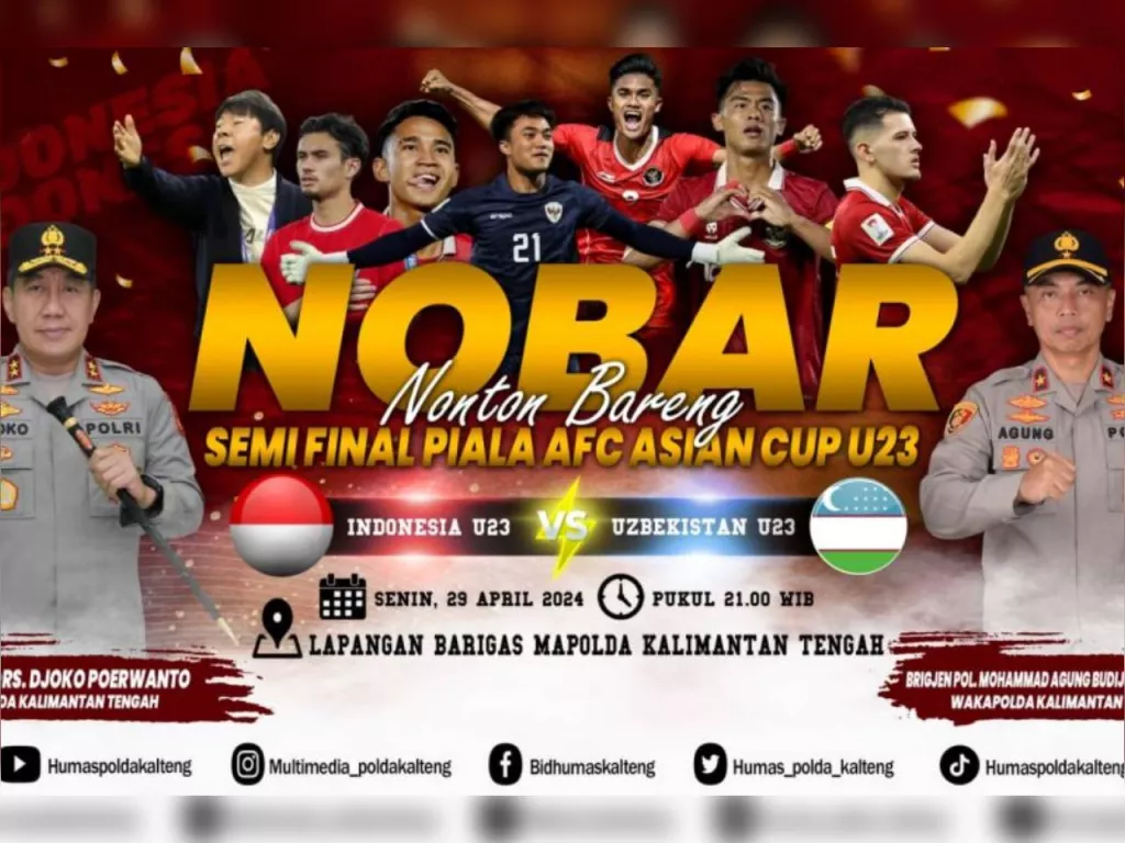 Timnas Indonesia U-23 Tampil di Semifinal, Polda Kalteng Siapkan Nobar - GenPI.co SULTRA