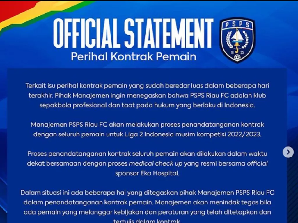 PSPS Riau Klarifikasi Isu Pemain Tak Teken Kontrak - GenPI.co BALI