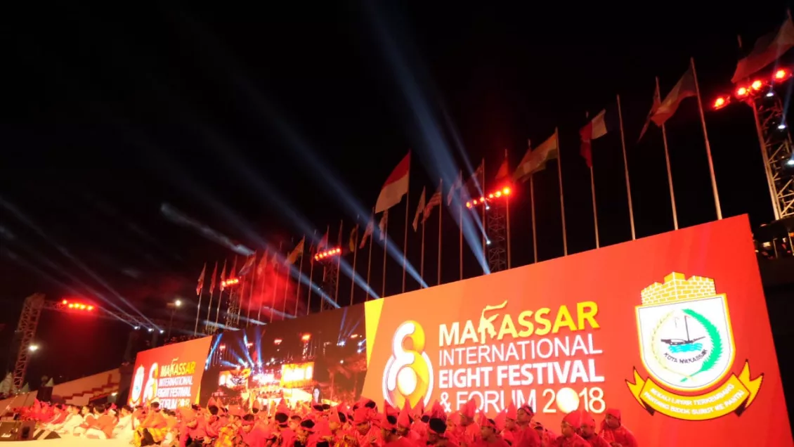 Acara pembukaan F8 di Anjungan Losari, Makassar, 10 oktober 2018 