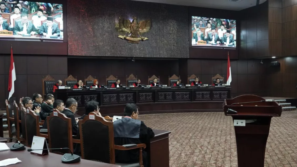Suasana persidangan sengketa hasil Pilpres 2019 di Mahkamah Konstitusi. (Foto: M. Zikri)