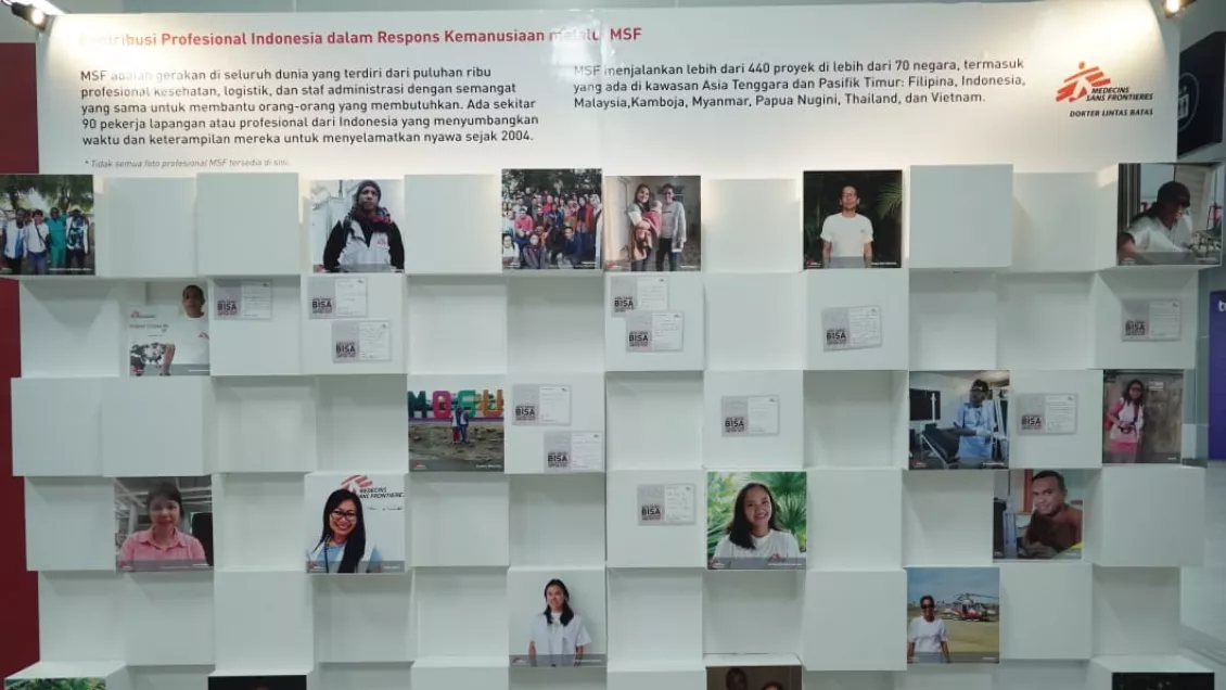 Dinding berisi pesan-pesan dari sukarelawan MSF Indonesia.