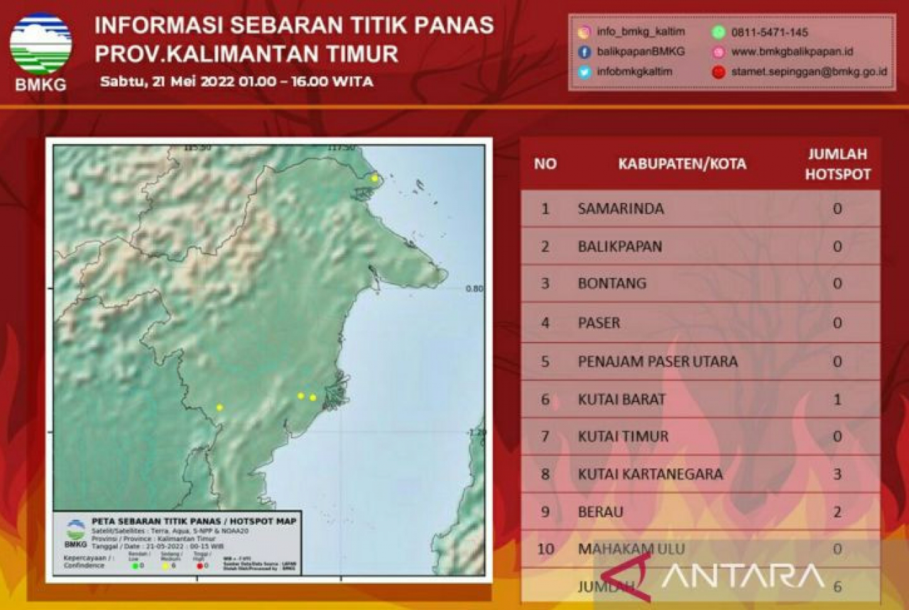 Kabar BMKG: 6 Titik Panas Terdeteksi di Kalimantan Timur - GenPI.co KALTIM
