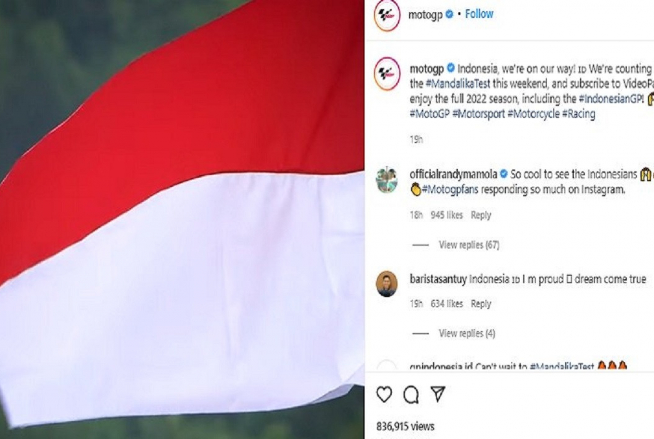 MotoGP Rilis Video di Instagram, Bendera Merah Putih Berkibar - GenPI.co NTB