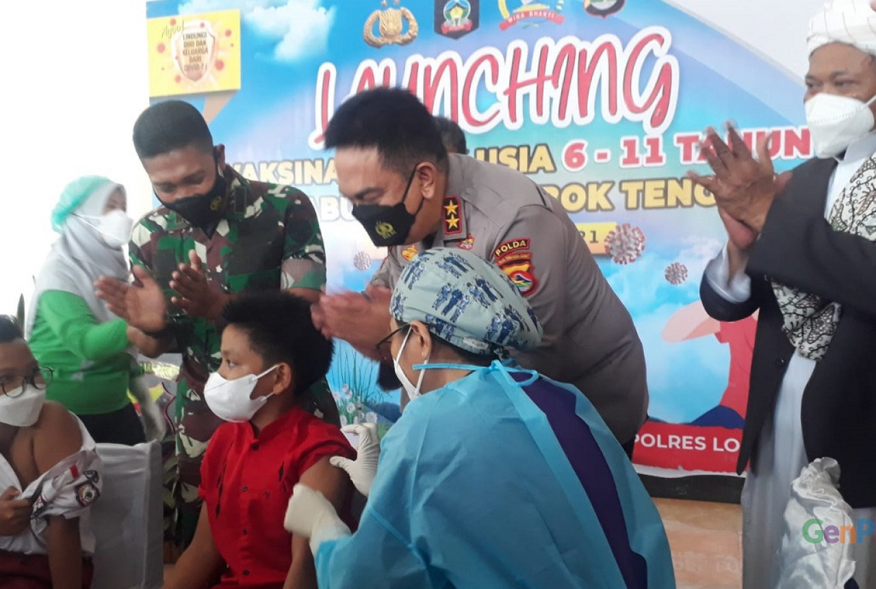 Bunda Bersiap, Sudah 91 Anak Ikuti Vaksinasi Pertama di Loteng - GenPI.co NTB