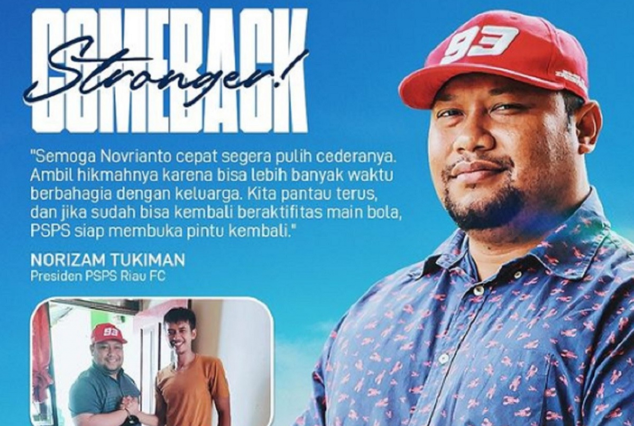Presiden Klub Jenguk Novrianto, Pemain Bek PSPS Riau - GenPI.co RIAU