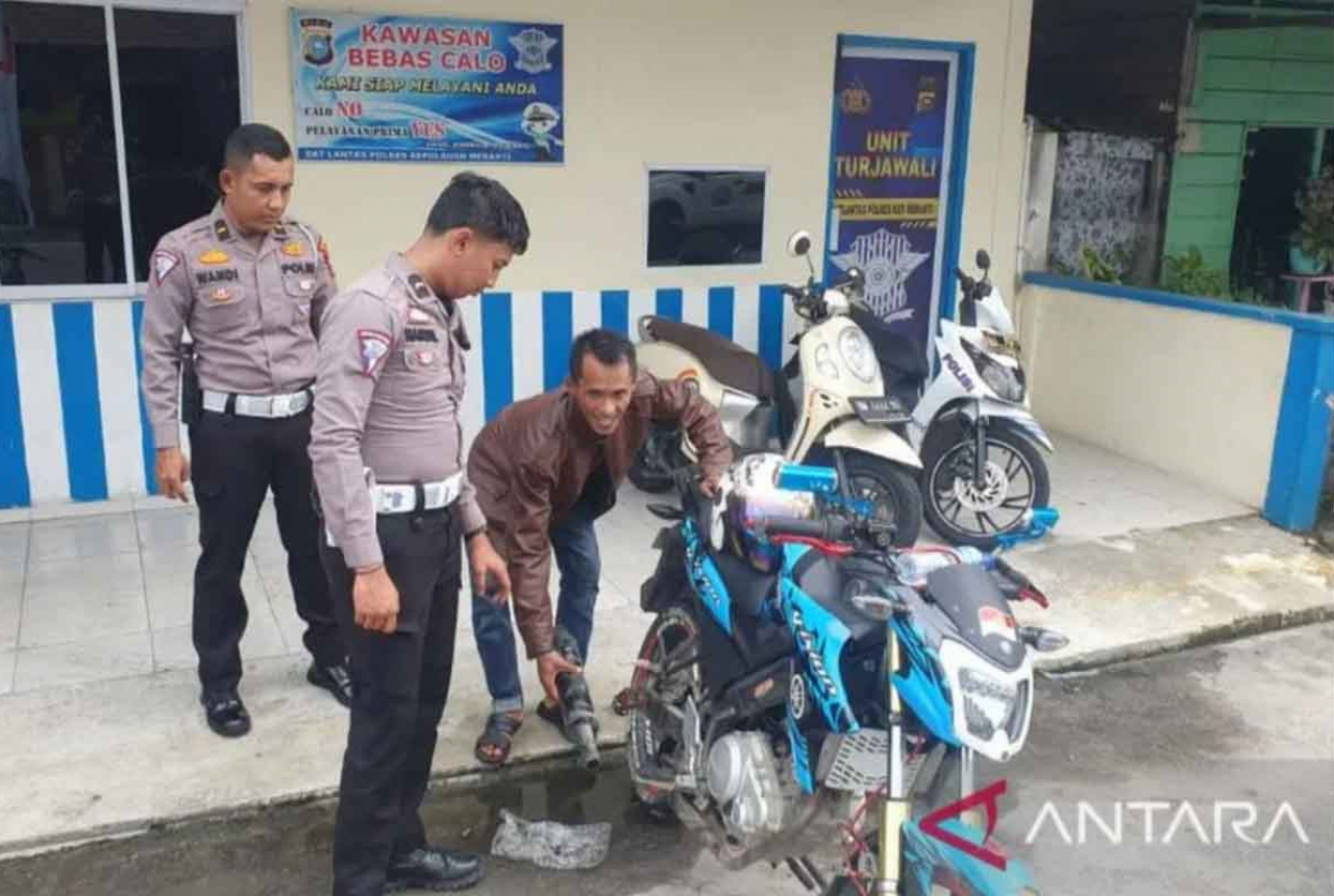 Polres Meranti Tertibkan Kendaraan Berknalpot Brong di Selatpanjang - GenPI.co RIAU