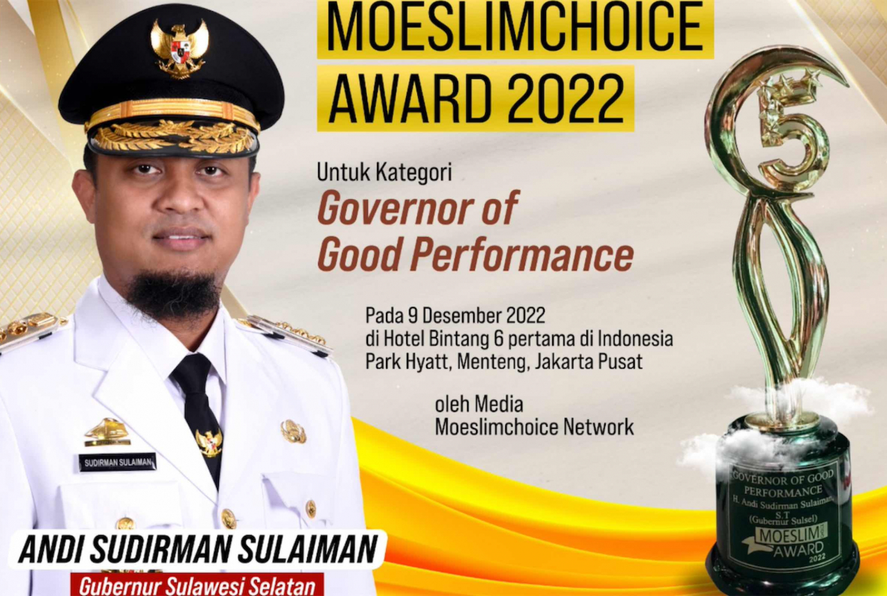 Gubernur Sulsel Terima Anugerah Moeslimchoice Award 2022 - GenPI.co SULSEL