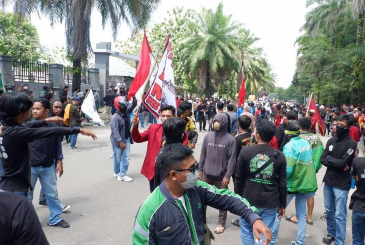 Driver Ojol Sultra Ikut-ikutan Demo, Mereka Minta Ini ke Jokowi - GenPI.co SULTRA