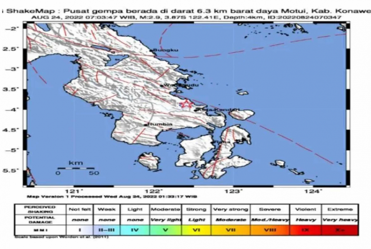 Gempa Dangkal Magnitudo 2,9 Guncang Konawe Utara Sultra - GenPI.co SULTRA