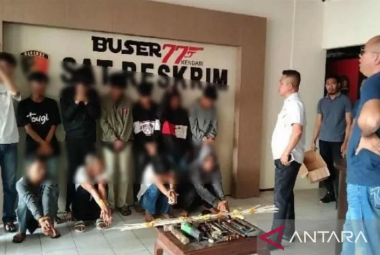 Aniaya Warga Kendari, 11 Anggota Geng Motor Diciduk Polisi - GenPI.co SULTRA