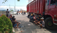 Sopir Truk di Malang Demo ODOL, Parkir di Simpang Empat Karanglo - GenPI.co Jatim