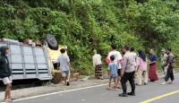 Kecelakaan Tunggal, 1 Truk Terguling di Lombok Timur - GenPI.co NTB