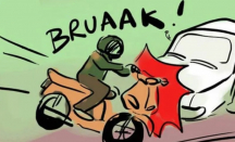 Astaga! Mobil Dinas Pelat Merah Tabrak Sepeda Motor di Klaten - GenPI.co Jateng