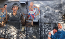 Mural Jokowi Pegang Putin dan Zelenskyy, Bu Iriana Peluk Bocah Menangis - GenPI.co Jateng