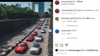 Crazy Rich Unggah Supercar Berjajar di Jalanan Surabaya Ikut Rayakan HUT RI - GenPI.co JATIM
