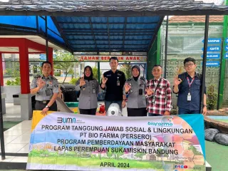 Bio Farma Beri Bantuan Mesin untuk Tingkatkan Keterampilan Masyarakat Binaan di Lapas - GenPI.co JATIM