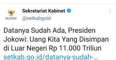 Berita Jokowi soal Rp 11 Ribu Triliun Hilang di Website Setkab