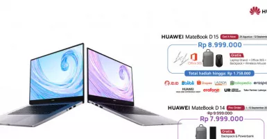 Huawei Resmi Luncurkan MateBook D14 dan D15, Nih Harganya!