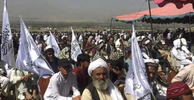 Kerumunan Besar 1.000 Pendukung Taliban, Bendera Putih Berkibar