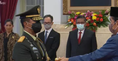 Prabowo Jadi Saksi Pelantikan Panglima TNI Andika Perkasa