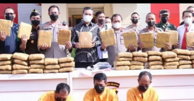 Narkoba 100 Kg dari Medan Berhenti di Polres Musi Banyuasin