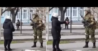 Aksi Nekat Wanita Ukraina, Tentara Rusia Diumpat Habis-habisan