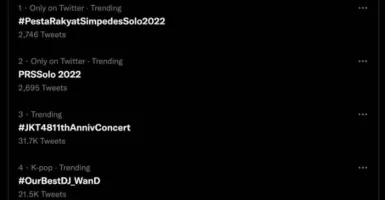 Kangen Band dan Gigi Tampil, #PRSSolo2022 Trending Topic di Twitter