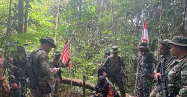Cegah Kegiatan Ilegal, TNI dan TDM Patroli di Perbatasan Indonesia-Malaysia