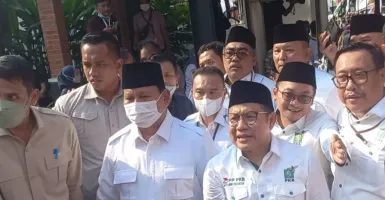 Kompak Berpeci Hitam, Prabowo Subianto dan Cak Imin Daftar ke KPU