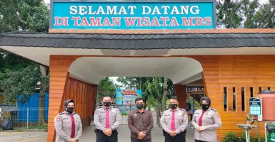 Ditpamobvit Polda Banten Sosialisasi Prokes di Wisata MBS Serang