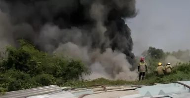 Api Lahap Gudang Penyimpanan Limbah Fiber di Tangerang