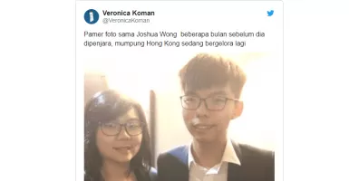 Tersangka Provokasi Veronica Koman Pernah Foto Bareng Joshua Wong