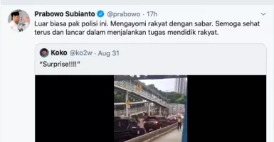 Video Lari Manja Polisi ke Pemotor Ternyata Ditanggapi Prabowo