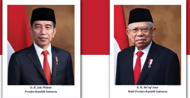 Jokowi dan Ma'ruf Tampak Gagah di Foto Presiden dan Wapres