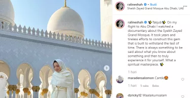 Raline Shah: Pakai Hijab & Terpukau Keindahan Masjid di Abu Dhabi