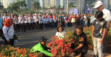 100 Ribu Bougenville Ditanam di Jalan Sudirman Demi Hempas Polusi