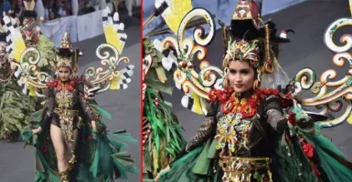 Pakai Kostum Hudoq, Cinta Laura Pukau Jember Fashion Carnaval