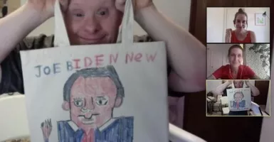 Keren! Pelukis Disabilitas Rancang Tote Bag untuk Joe Biden