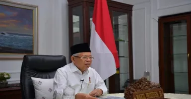 Duh, Wajah Wapres Ma'ruf Amin Dicoret-coret