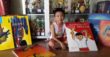 Calvin Clain, Pelukis Cilik Cetak Rekor Indonesia di Usia 7 Tahun